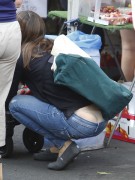 Jennifer Garner - thong shot and booty in jeans at a market in Brentwood 08/11/13