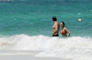 Carla Gugino - on the beach in Cancun 4/16/15