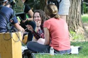 [MQ] Ellen Page, Allison Janney - on the set of 'Tallulah' in NYC 6/12/15